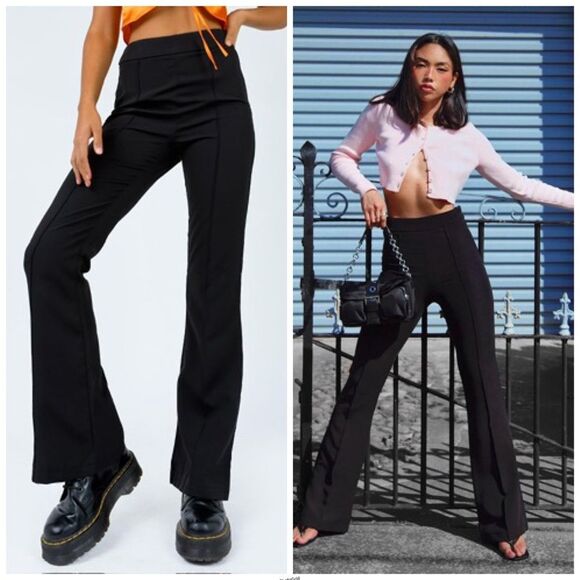 Princess Polly Jensen Black Flared Trouser Pants - Picture 2 of 10